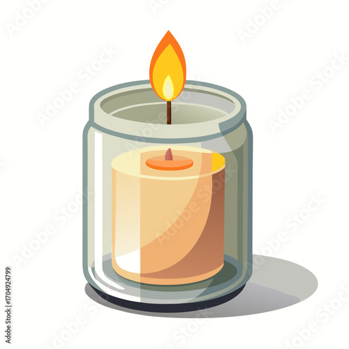 burning candle vector illustration