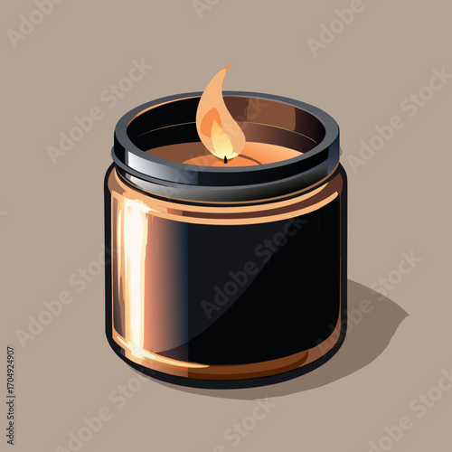 vector illustration of a burning candle