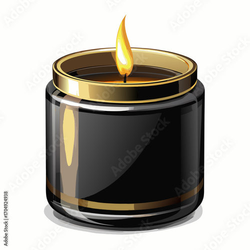 burning candle on a white