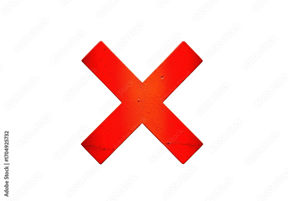 Obraz premium Red cross mark isolated on transparent background