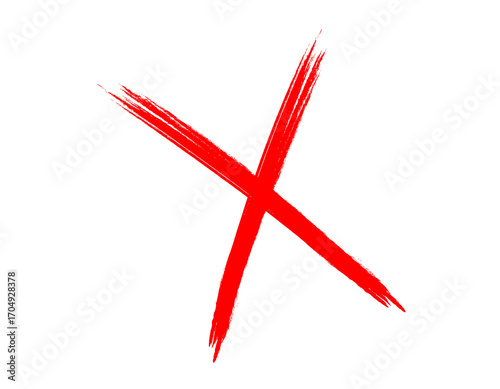 Red Brush Cross Mark (X)