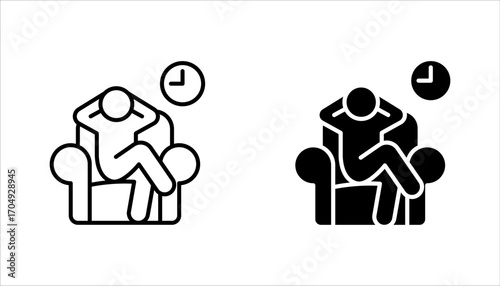 free time icon set, relaxation after work, vector illustration on white background