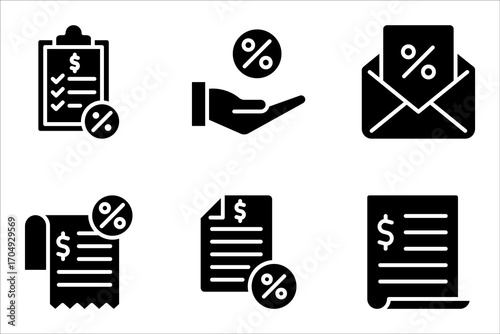 tax icons set. for website marketing design, logo, app, template, vector illustration on white background