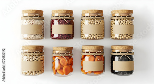 Wallpaper Mural Organic Dried Fruits Beans Grains in Glass Jars Zero Waste Grocery Shopping Torontodigital.ca