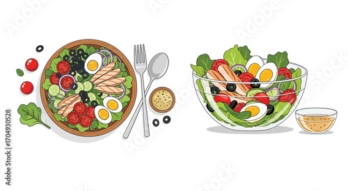 bowl of salad cartoon, salad illustration, healthy food cartoon, vegetable salad drawing, fresh salad bowl, salad clipart, cartoon salad vector, lettuce bowl cartoon, tomato salad illustration