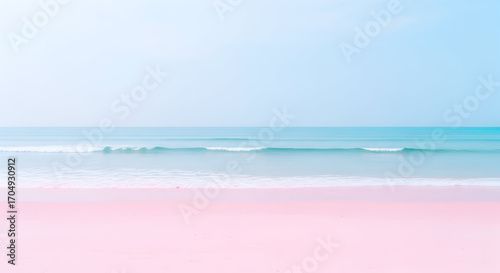 Wallpaper Mural Serene Pink Beach Ocean Seascape Tranquil Summer Vacation Paradise Calm Waves Torontodigital.ca