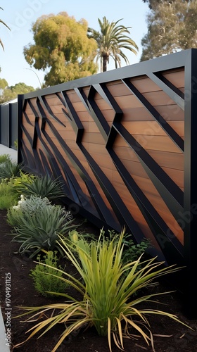 Modern fence design accentuating architectural lines and landscape harmony for property appeal