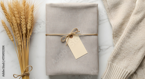 Wallpaper Mural Autumnal Gift Package MockupNeutralColorsWheatSweater Torontodigital.ca