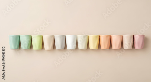 Wallpaper Mural Pastel Rainbow Reusable Coffee Cups EcoFriendly Sustainable Design Torontodigital.ca