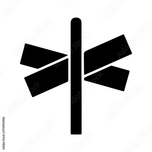 Directional signpost with transparent background