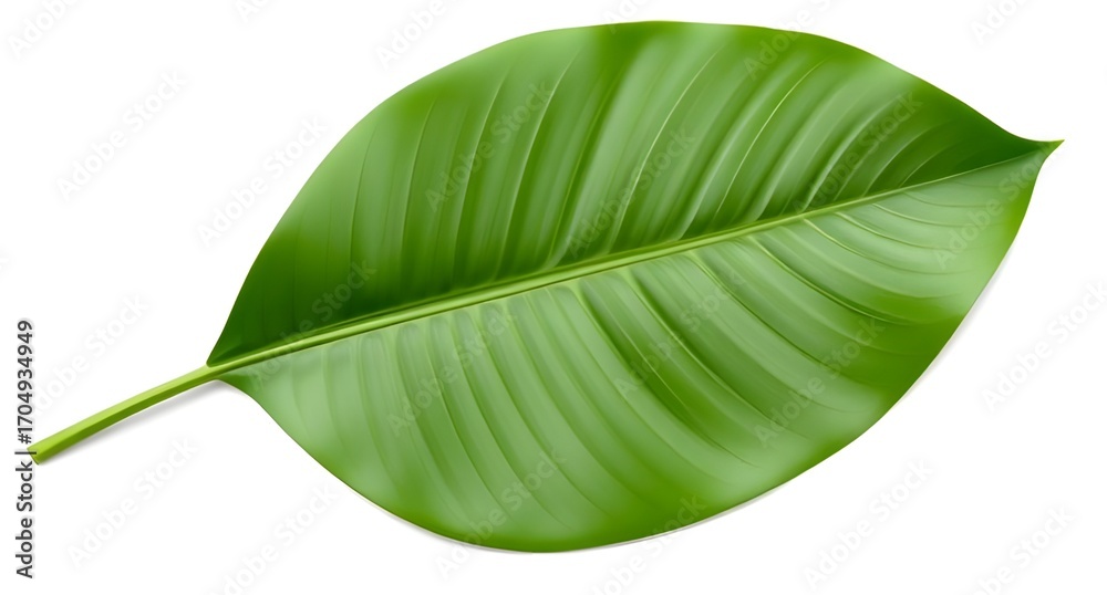Fototapeta premium tropical green leaf isolated on white background