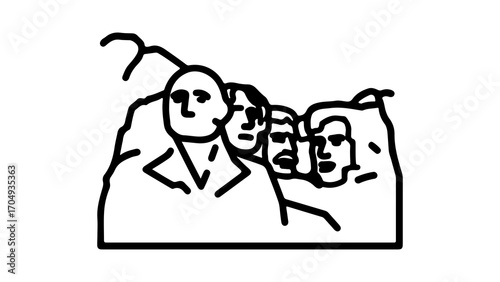 Faces in rock formation with transparent background