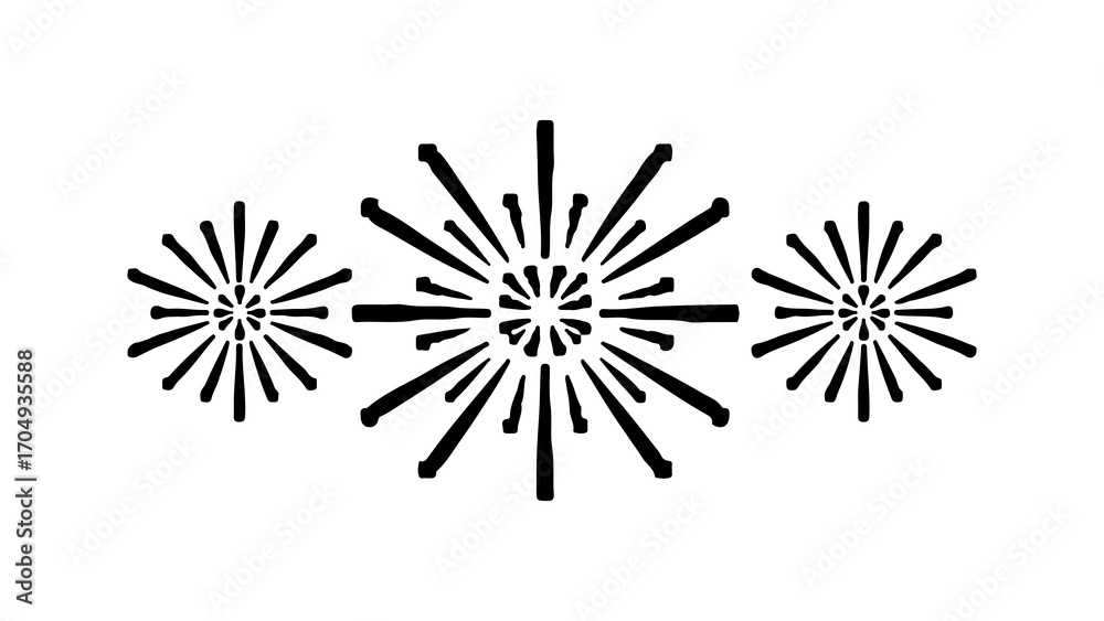 Obraz premium Firework bursts with transparent background