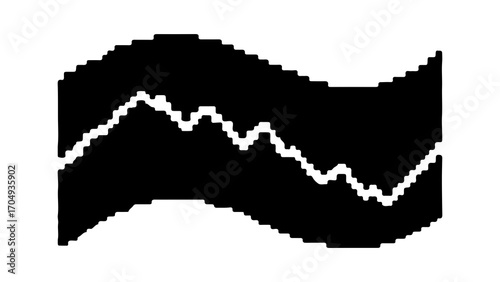 Fluctuating line graph with transparent background