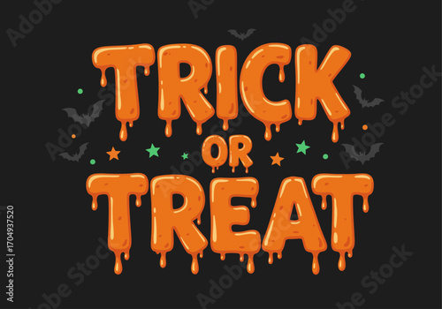Trick or Treat Spooky Dripping Lettering