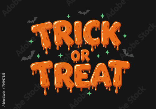 Trick or Treat Spooky Dripping Lettering