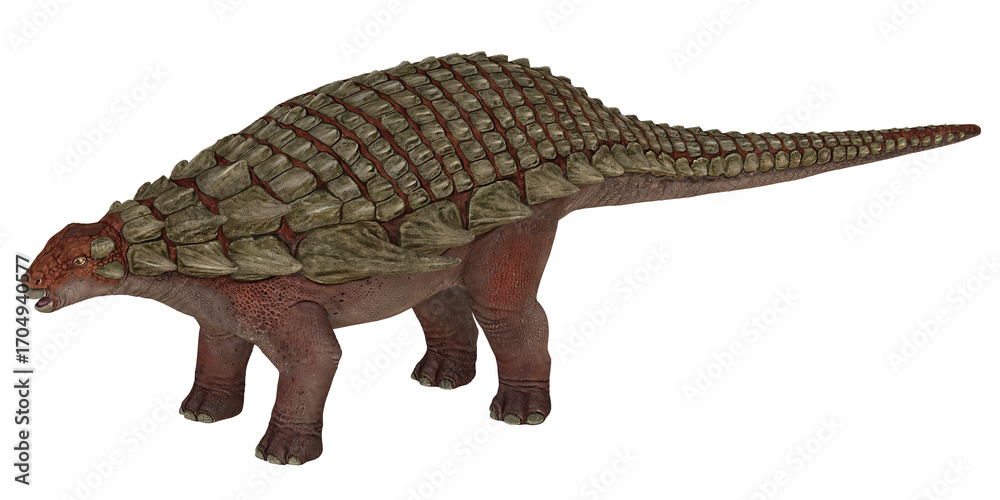 Obraz premium Ankylosaurus dinosaur toy on a white background.