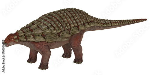 Ankylosaurus dinosaur toy on a white background.