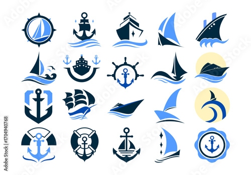 Nautical Marine Logo Design Element
