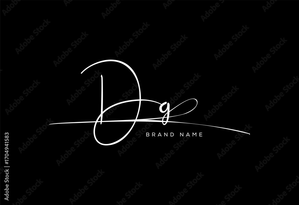 Fototapeta premium DG letter beauty cursive handwriting logo.