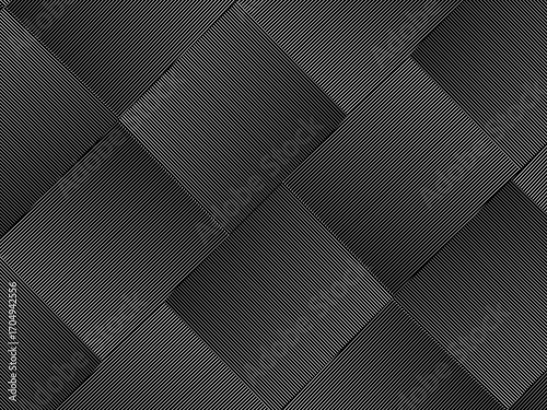 Black background with white abstract lines forming a square.