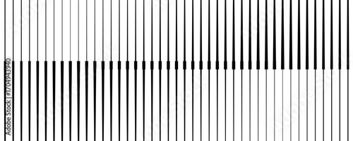 Thin line halftone gradient texture. Fading vertical stripe gradation background. Repeating wide pattern backdrop. Black parallel lines wallpaper for overlay, print, cover, banner, poster. Vector