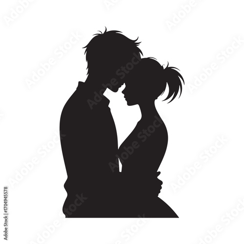 Romantic Couple Silhouette Love Art  
