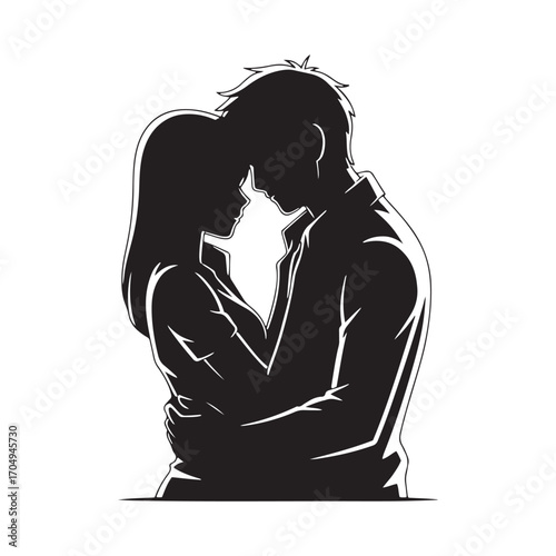 Romantic Couple Silhouette Love Art  

