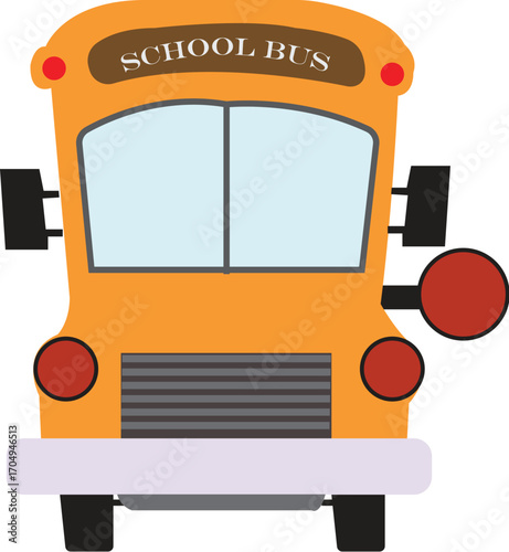 Heavy Duty  Bus Front View Vector