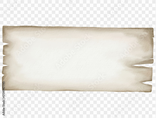 Watercolor burnt parchment halloween paper with textured edges spooky Vector.