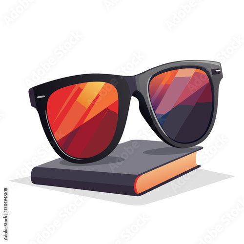 3d glasses and book