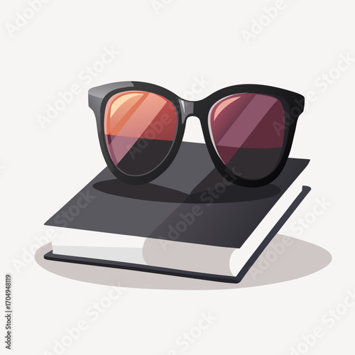 glasses and book