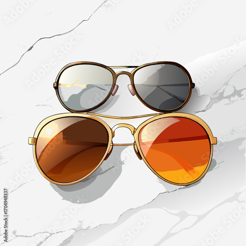 sunglasses on white background