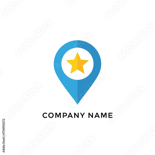 Free Download Blue location pin with a golden star inside for company branding and marketing. - GFXLoad