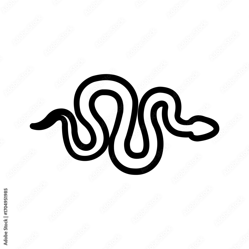 Fototapeta premium Vector black line icon for Snake