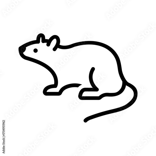 Vector black line icon for Mouse