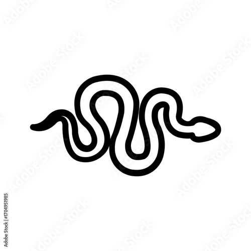 Vector black line icon for Snake