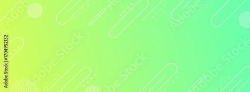 Abstract green neon background with minimal line elements.