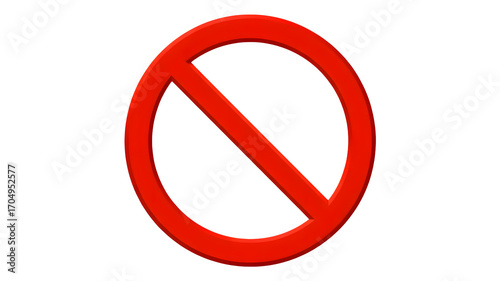 Bold red prohibition symbol conveying a strong 'no' or 'forbidden' message for warnings and restrictions
