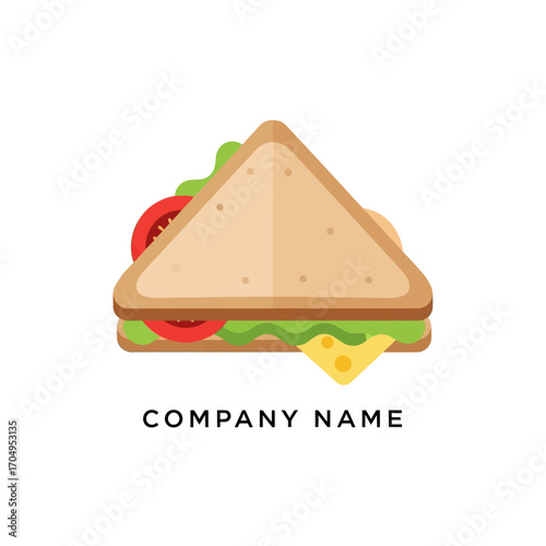 Delicious Triangle Sandwich Logo Design for Food Business.