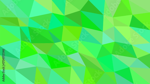 Abstract geometric pattern of vibrant green and teal polygons