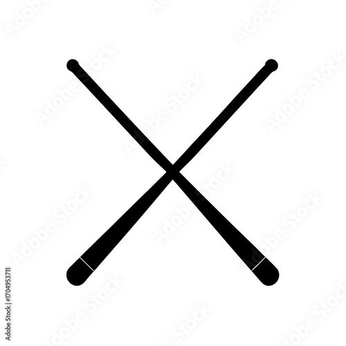 Two crossed billiard cues on transparent background silhouette