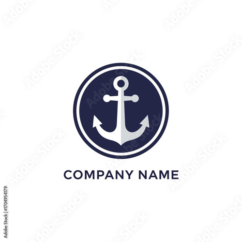 Elegant Anchor Logo Design for Maritime Business Branding and Nautical Symbolism.