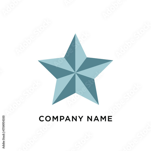 Elegant blue star logo design for a modern company with a simple aesthetic.