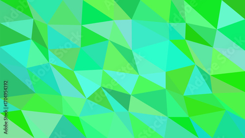 Vibrant abstract geometric pattern of intersecting triangles in shades of green