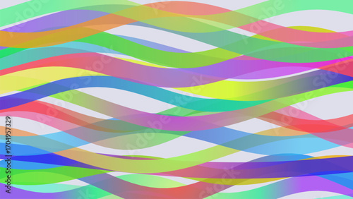 Abstract colorful wavy lines seamless pattern background with soft pastel hues