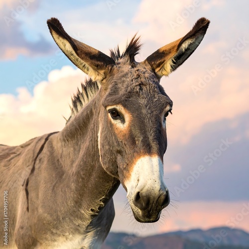 Close-up donkey portrait