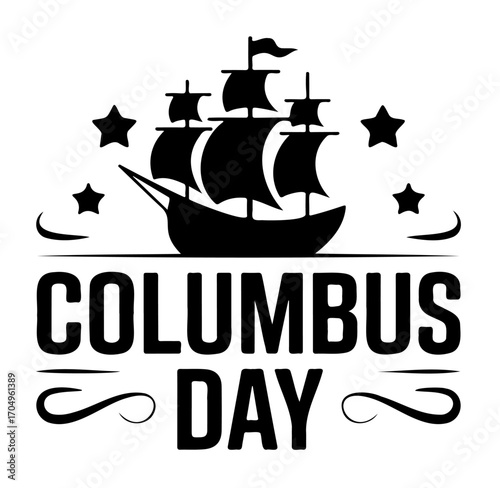 Columbus Day Celebrate history with this vintage ship design