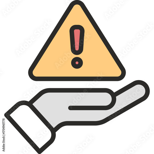 Hazard flat icon. Hazard icon suitable for web and mobile application