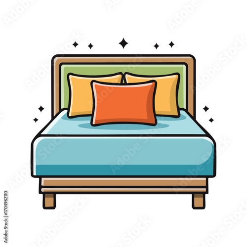 bed with pillows